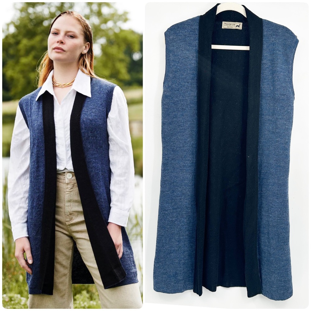 Peruvian Link Womens 100% Baby Alpaca Longline Open‎ Front Duster Cardigan OS